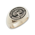 Signature Series Men's Cross-Finger Oval Signet Ring